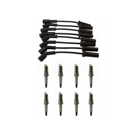 Spark Plug Wire Set with Spark Plugs 9 Piece - Compatible with 2009 - 2014 Chevy Tahoe 2010 2011 2012 2013