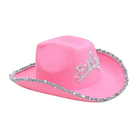 Sombreros de vaquera, gorra, decoración, vestido, tocado, sombrero de vaquero occidental para niñas, carnaval Rosa
