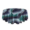 thumbnail image 5 of Blue Green Gold Marble Pattern Round Tablecloth 60"x60",Wrinkle Wipeable Table Cloth for Kitchen Dining Room Picnic Patio Party, 5 of 6