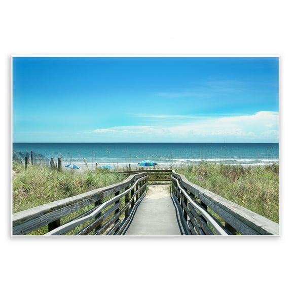 Stupell Industries Bridge to Beach View Landscape Photography Unframed Art Print Wall Art, 15 x 10