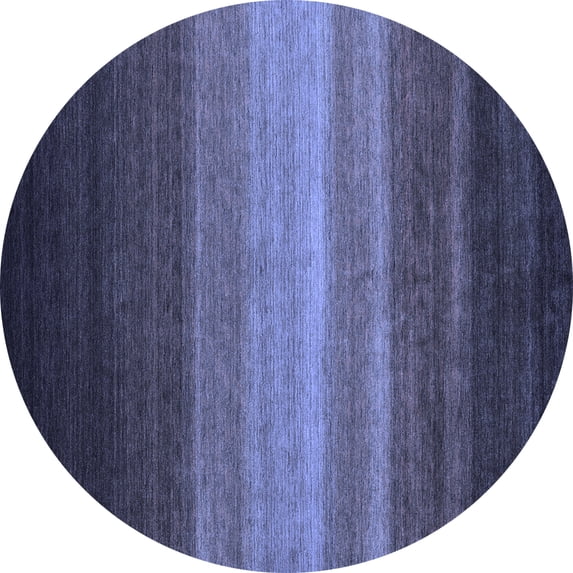 Ahgly Company Indoor Round Abstract Blue Contemporary Area Rugs, 8' Round