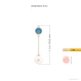 thumbnail image 5 of ANGARA Freshwater Cultured Pearl & London Blue Topaz Lariat Necklace in 14K Rose Gold for Women | June Birthstone, Birthday, Anniversary, Jewelry Gift for Women | Pearl Necklace, 5 of 7