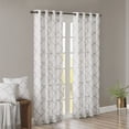 thumbnail image 6 of Fretwork Print Blackout Window Curtain, Grommet Top Window Curtain Panel for Living Room Bedroom, Scroll Geometric Fretwork Print Design Window Curtain Panel in Grommet Top, Ivory+Grey, 6 of 9