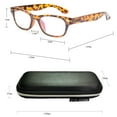 thumbnail image 4 of EYE ZOOM 2 Pack Unisex Vintage Plastic Blue Light Blocking Reading Glasses with Case, Black and Tortoise Yellow, +2.50, 4 of 6