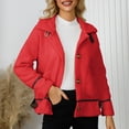 thumbnail image 2 of Plus Size Fleece Jackets for Womens Winter Warm Fashion Casual Solid Round Neck Pocket Hem Slit LooseTop Long Sleeve Parkas, 2 of 9