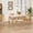 1: Chair: Light beige & Table: White+Oak, variant on Harper & Bright Designs Small Space Dining Set for 4, 5 Pieces Rectangular Solid Wood Table Set with 4 Upholstered Chairs for Kitchen, Light beige,White Oak