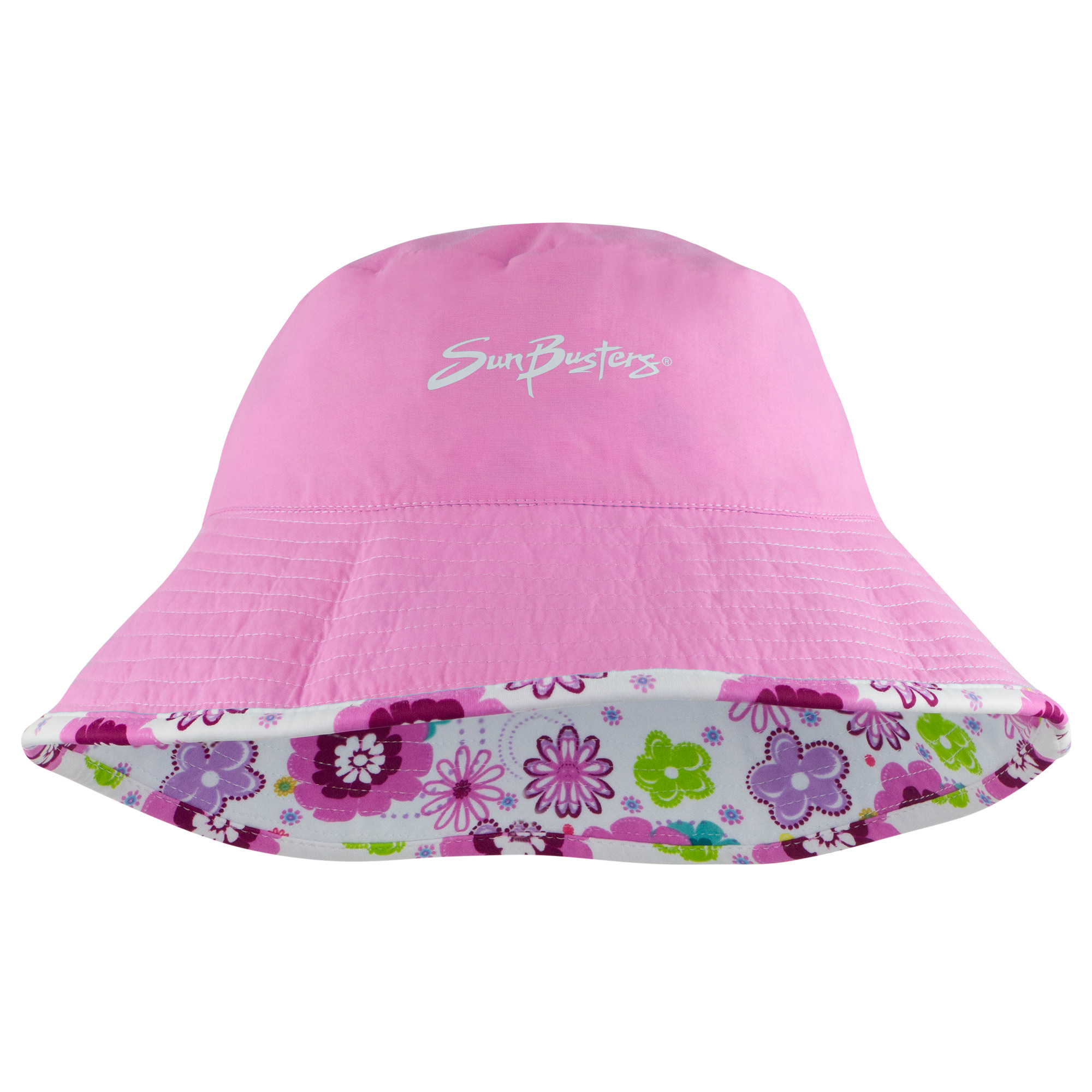 SunBusters Girls Reversible Bucket Hat (UPF 50+), Poppyberry, Small - image 2 of 3