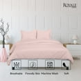 thumbnail image 3 of ROYALE Pink Duvet Cover Twin Size - Washed Duvet Cover, 2 Piece Double Brushed Duvet Covers Set with Button Closure - 1 Duvet Cover 68x90 inches and 1 Pillow Sham - Comforter Cover, 3 of 8