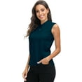 thumbnail image 1 of MoFiz Women's Golf Polo Sleeveless Shirt Quick Drying Casual Workout Tops Shirts Dark Green XL, 1 of 8