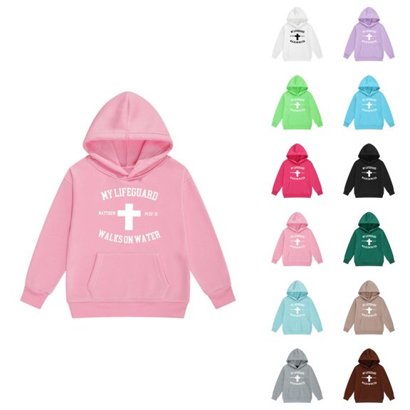 Girls Hoodie Sweatshirt Letter Print Long Sleeve with Pocket Crewneck Casual Jacket for Toddler Big Kids