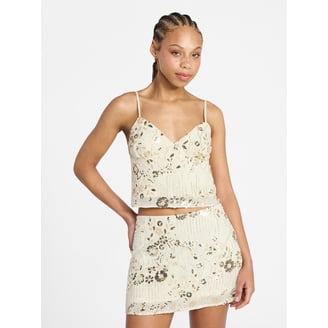 No Boundaries Cropped Textured Stitch Tank Top, Women's XXS-XXL