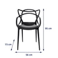 thumbnail image 3 of Set De 4 Sillas Comedor Exterior Interior Pvc Negro EKE LIFE HOME GC015, 3 of 9