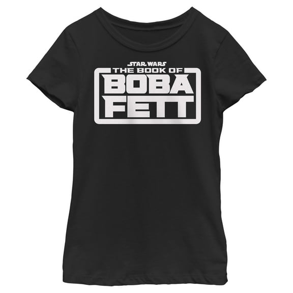 Girl's Star Wars: The Book of Boba Fett White Logo Graphic Tee Black X Small