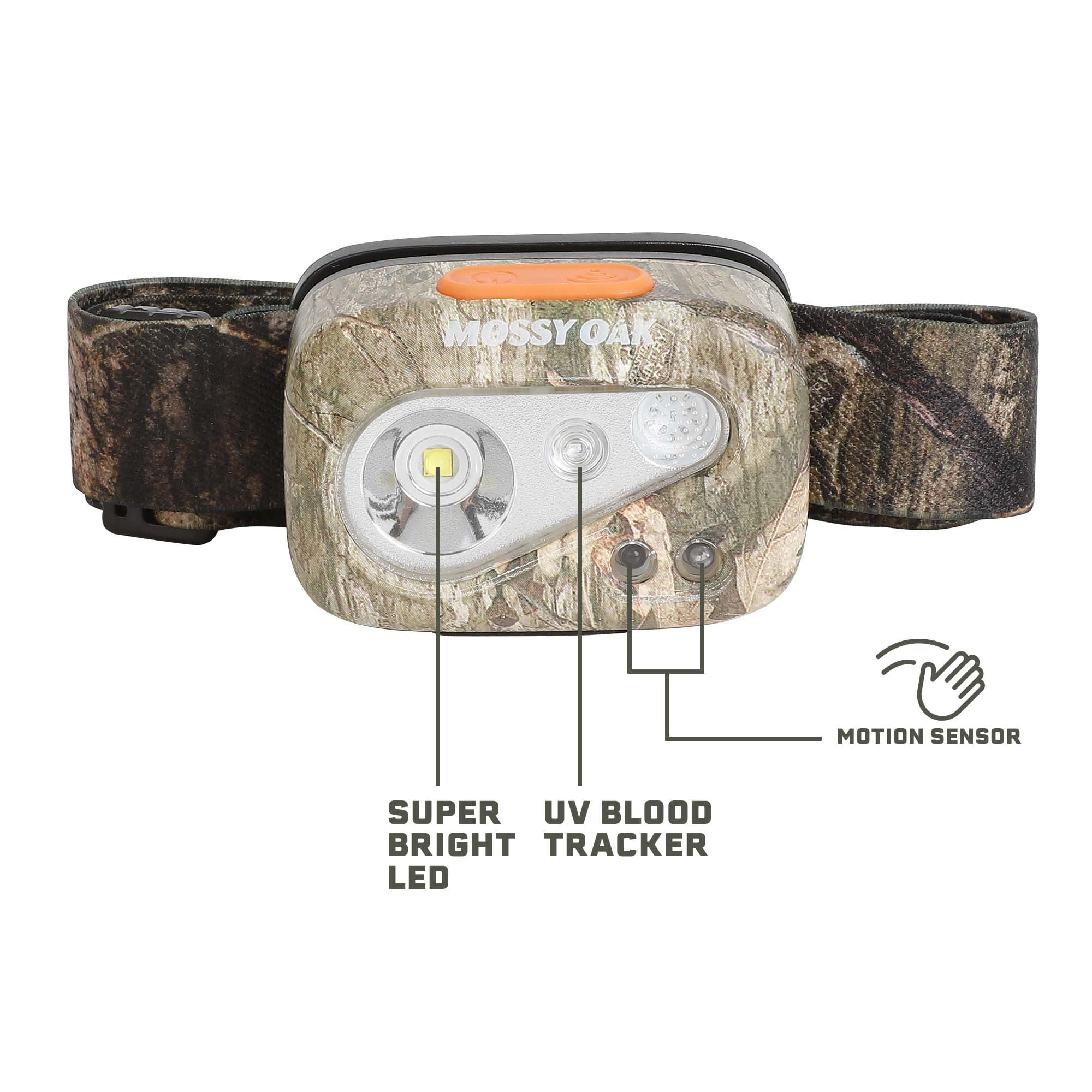 Mossy Oak Ultimate Sportsman Headlamp, Rechargeable, 350 Lumens with Motion Sensor, Camouflage, Unisex
