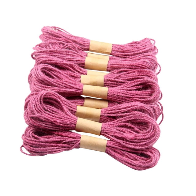 GUOOL 10 Bundles Jute Twine Home Decor Banner Hanging Tags Cards Floristry Craft - , Deep Red