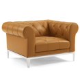 thumbnail image 2 of Modway Idyll Tufted Button Upholstered Leather Chesterfield Armchair in Tan, 2 of 6