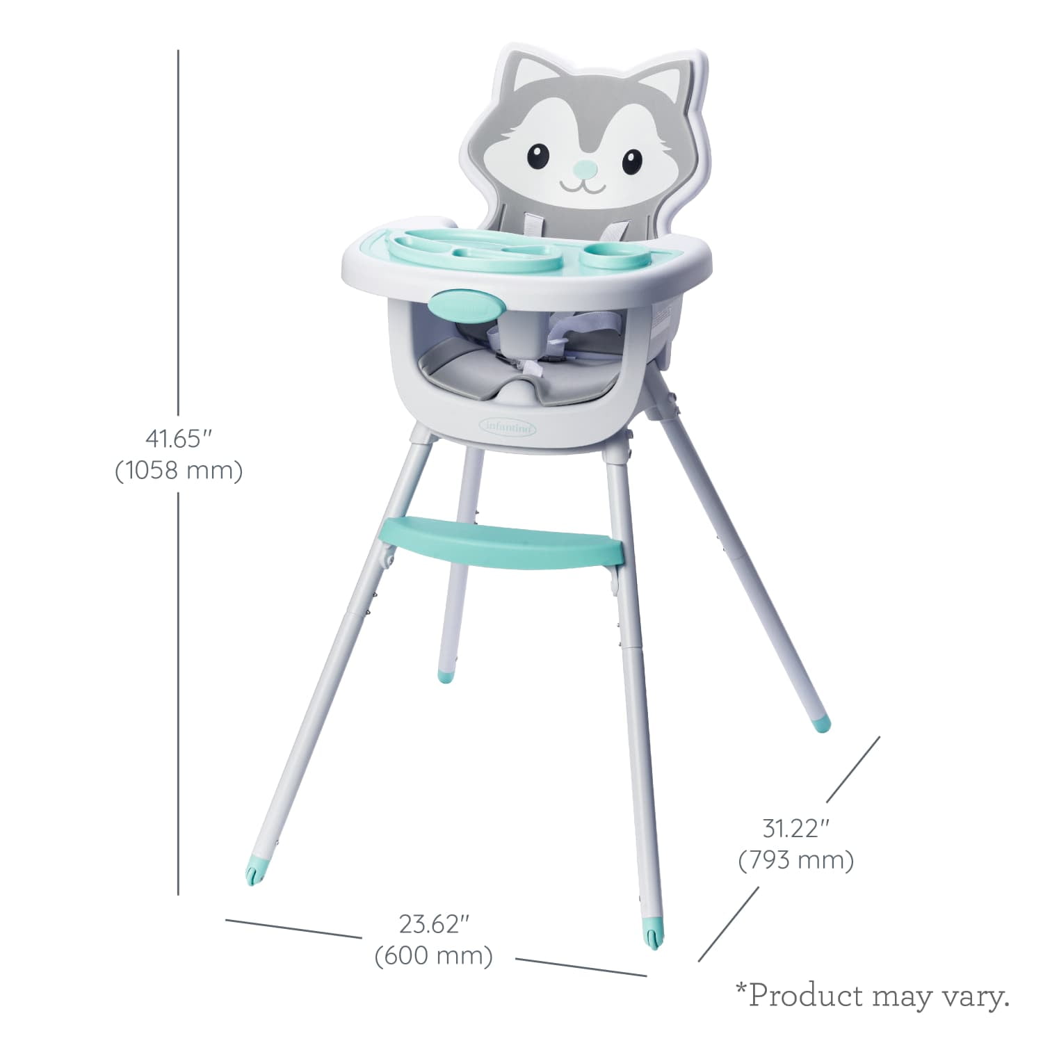 Infantino Grow-with-Me 4-in-1 Convertible High Chair, 6-36 Months, Husky