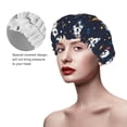 thumbnail image 2 of KLL Panda Astronaut Pattern Shower Cap & Bath Cap for Women,Reversible Oversized Waterproof Shower Caps for all Hair Lengths,Elastic Reusable Bathing Hair Cap, 2 of 6