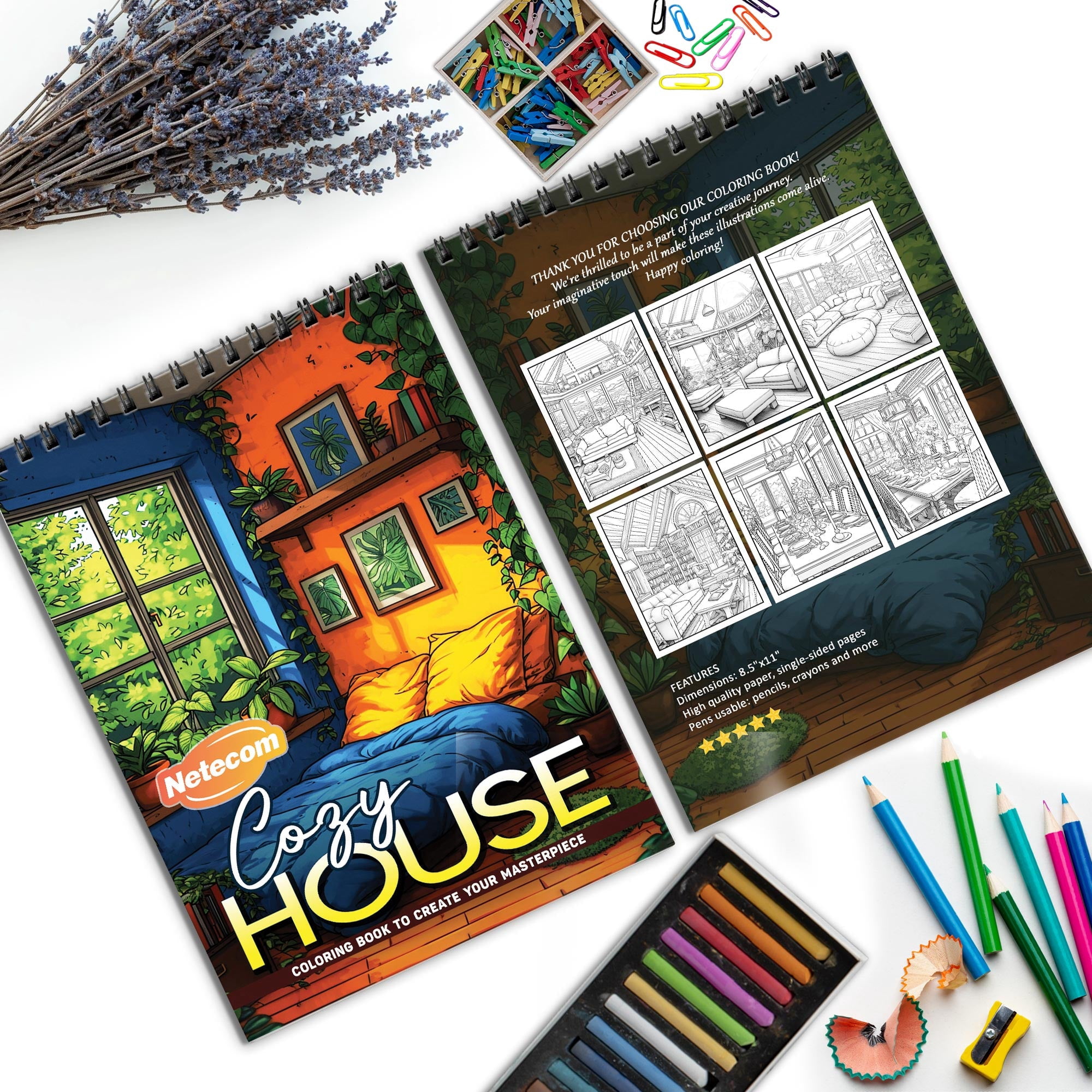 LBKHOUSE Large Print Marigolds Coloring Book Spiral Bound for Adults, Premium Cover