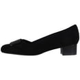 thumbnail image 2 of Trotters Delse Women's Size 6 WW (2E),  Faux Suede Low Heel Pumps, Black, 2 of 6
