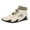 Beige, variant on Men’s Hand Stitching Slip On Driving Ankle Shoes Leather Sock High Top Loafers Fur Lined Warm Non Slip Dress Shoes (Grey, 8)