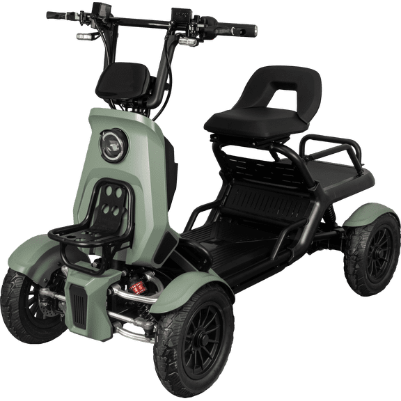 Ndrfhaj All-Terrain 4-Wheel Mobility Scooter with Storage Box & Charger, Green
