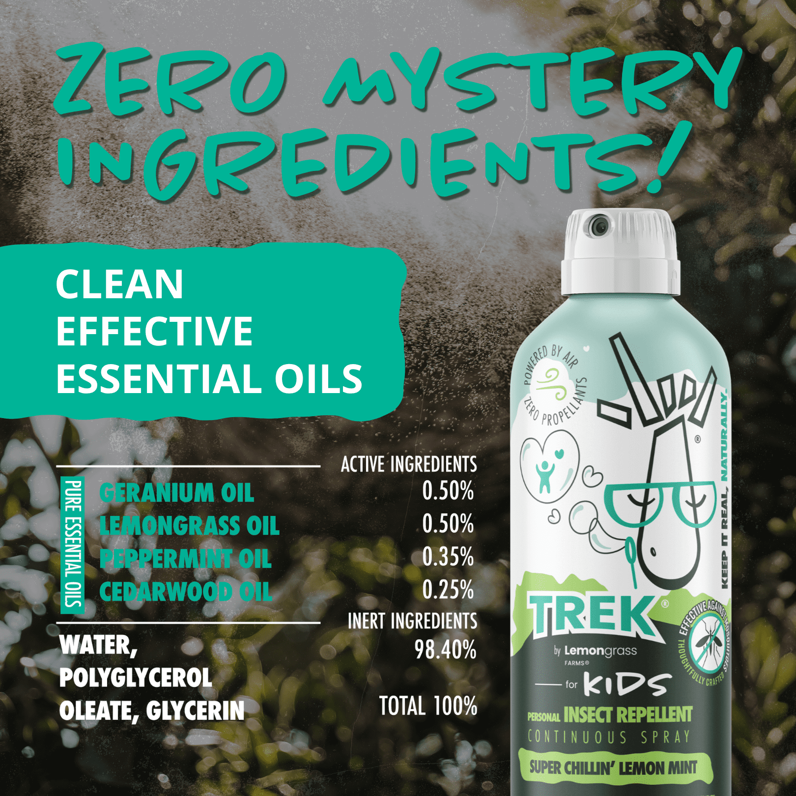 Lemongrass Farms Trek for Kids All Natural Insect Repellent, Continuous Spray, 8 oz
