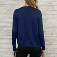 thumbnail image 7 of HOMBOM Womens Sweaters Plain Light Navy Cardigan Long Sleeve Button down Cardigans for Women Crew Neck, 7 of 7