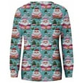 thumbnail image 4 of asdoklhq Christmas Sweaters for Women Christmas Printed Loose Casual Long Sleeve Round Neck Hoodless Straight Shoulder Sweater Multicolor XL, 4 of 5