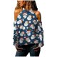 thumbnail image 4 of Mujeres moda Navidad sin tirantes impresión manga larga blusas sudadera Tops Pompotops gfhjh10258, 4 of 5