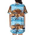 thumbnail image 3 of Lsque Animals on Noah's Ark Women's Short-Sleeved Pajama Set - 2 Piece Soft and Lightweight Sleepwear Set-, 3 of 9