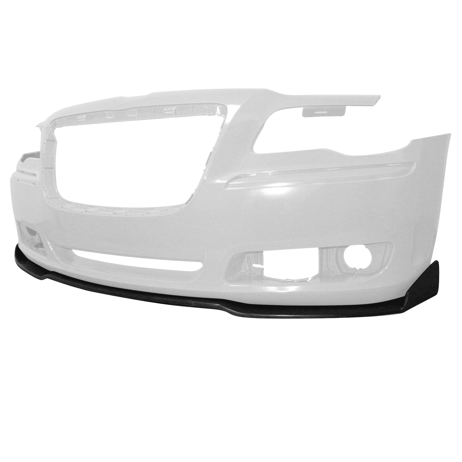 Ikon Motorsports Compatible with 2011-2014 Chrysler 300 IKON 3PCS Style Front Bumper Lip Splitter PU Unpainted Black
