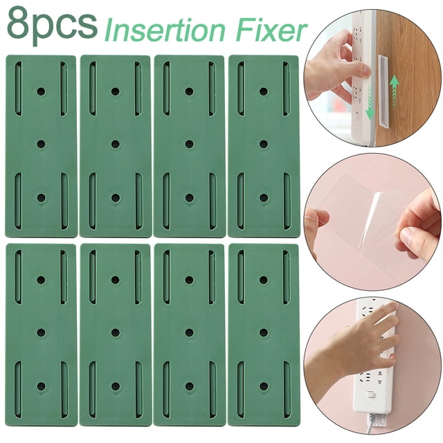 Retenedor Enchufe Montado en La Pared Soporte Fijador Toma Corriente para El Sin Perforaciones (verde)