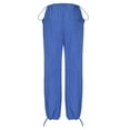 thumbnail image 4 of IROINNID Sales Women's Pants Wide Leg New Drawstring Straight Work Pants Female Loose Retro Spicy Girl Pants Thin Pants,Blue, 4 of 6