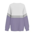 thumbnail image 5 of Dwellite Oversized Crewneck Sweatshirt Women Cute Plain Fleece Pullover Sweatshirts No Hood Casual Fall Long Sleeve Tops with Pocket Purple XL, 5 of 5