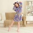 thumbnail image 3 of FORMRS Niños Bathrobe Unisex Hooded Robe Soft Plush Pajamas Sleepwear, Size 2-3T, Yellow Wavy Plaid, 3 of 7