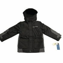 Nautica Little Boys Full Zip Snorkel Jacket Size 5 Black Gray Water Resistant