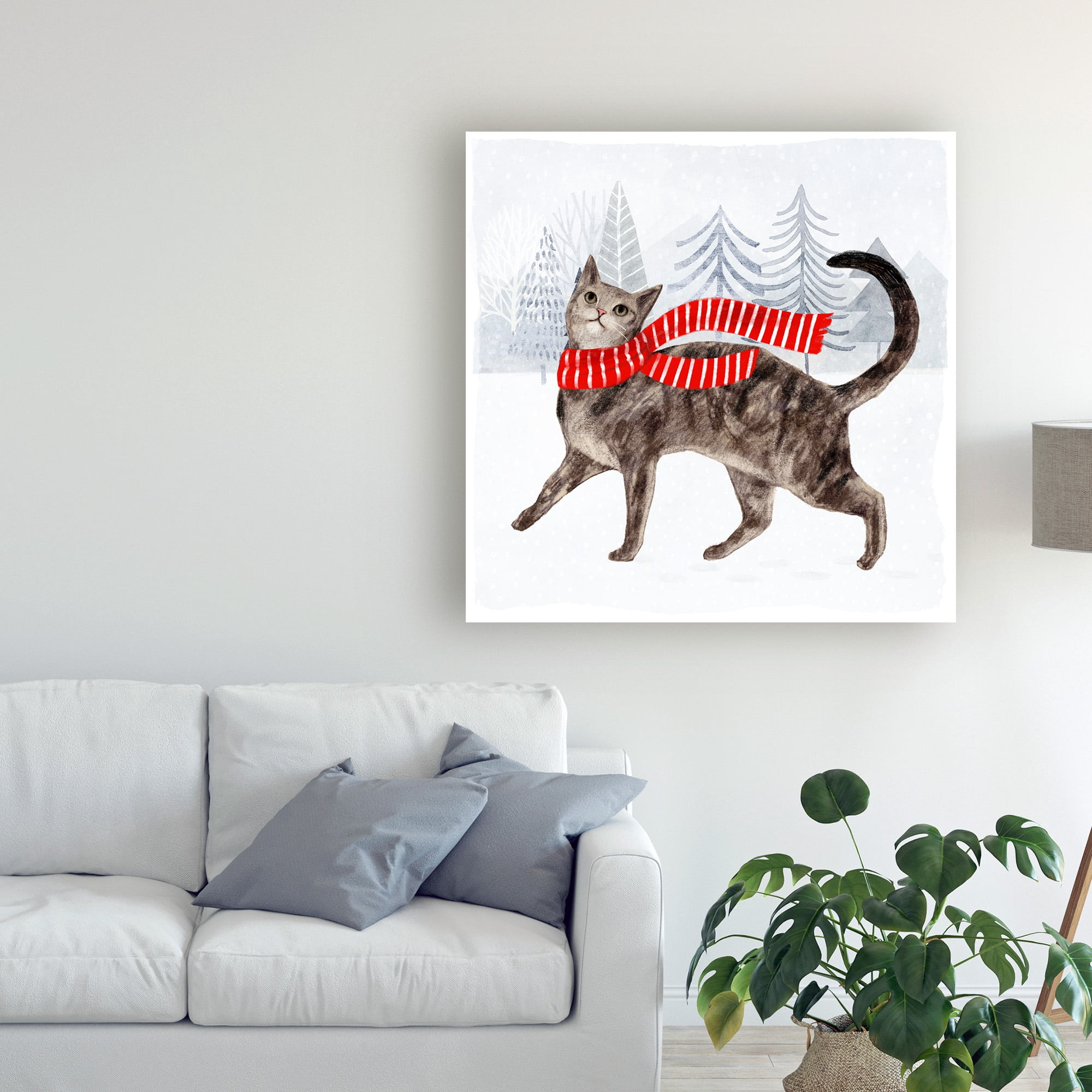 Trademark Fine Art 'Christmas Cats And Dogs I' Canvas Art by Victoria Borges