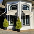 thumbnail image 2 of Awntech 5.38 Ft Charleston Sloped Fixed Awning with Scrolled Iron Arms (64.5in x 18in x 36in), Linen/White Stripe, 2 of 3