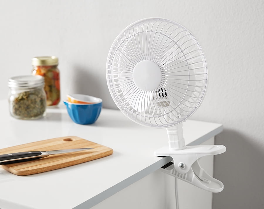 Mainstays 6'' 2 in 1 Portable or Clip Plastic Personal Fan, White
