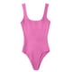 thumbnail image 4 of ICHUANYI Clearance Women's Threaded Low Neck Sleeveless Tank Top Skinny Bodysuit(Pink, S) ICHUANYI WER2023080914274, 4 of 5