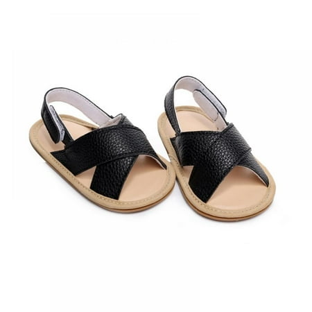 

FYCONE Summer Fashion Infant Girl Boy Cross Strap Sandals Baby Toddler Rubber Sole Anit-slip Walkers Shoes