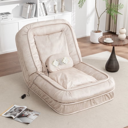 Miekor Furniture Upholstered Human Dog Bed for Adult & Pets with 5 Adjustable Position &Massage Pillow Bean Bag floor sofa with 2 Soft Pillows MK9838