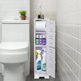 thumbnail image 7 of PinkSheep Toilet Paper Holder Stand, Slim Bathroom Storage Cabinet Organizer for Small Spaces, White, 7 of 7