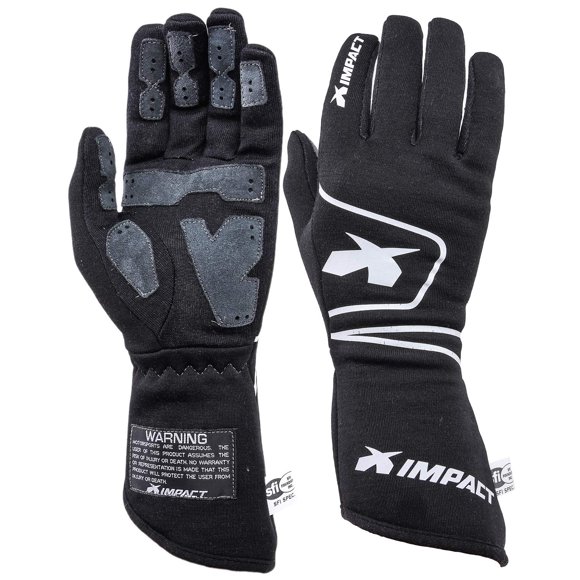 Impact Racing 34200410 Black Medium Glove (G6 SFI 3.3/5),1 Pack