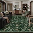 thumbnail image 3 of BERTHMEER 9'x12' Large Area Rugs for Living Room Bedroom Office Green Vintage Non Slip Washable Cirrus Floral Farmhouse Dining Room Oriental Traditional Distressed Rugs, 3 of 8