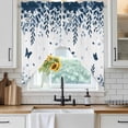 thumbnail image 6 of Blue Spring Botanical Swag Valances for Windows, Kitchen Window Curtains Over Sink, Weeping Eucalyptus Butterfly Window Treatment Curtains for Living Room/Bedroom Curtains 2 Panel Sets 36"x45", 6 of 8