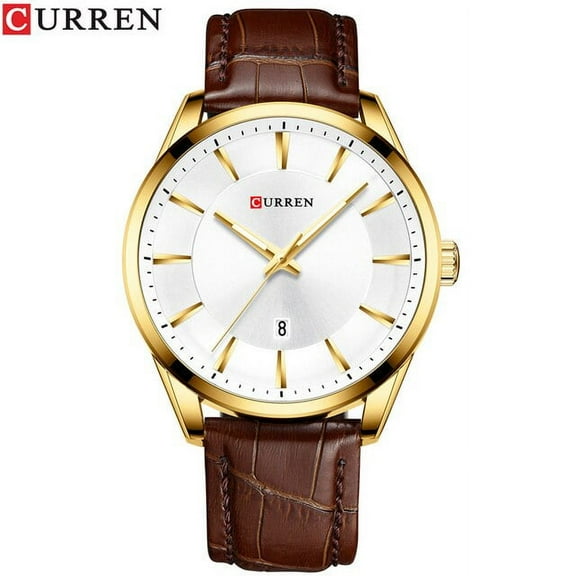 Curren Black Gold Fashion Casual Quartz Watch Man Watch Leather Strap Business Military Wrist Watch Relojes Clock Male - Quartz Wristwatches