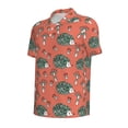 thumbnail image 2 of Vsdgher Hedgehog Mushroom Print Men's Short Sleeve Stretch Polo Shirt, Moisture-Wicking Performance Polo Shirt, 2 of 8