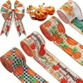 thumbnail image 4 of FallThemedRibbonDelicatePumpkinsMaplesPatternWiredRibbonsForHolidayDiyCrafts, 4 of 5